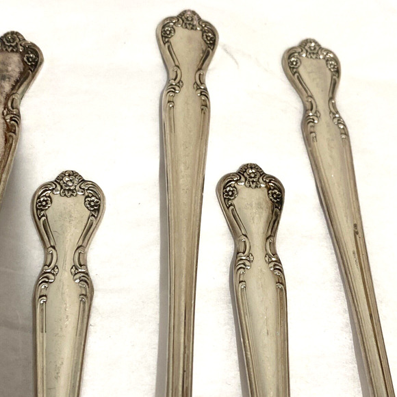 Silver iced tea spoons (8) Rogers Daybreak pattern vintage 1952 classic flatware - Picture 6 of 10